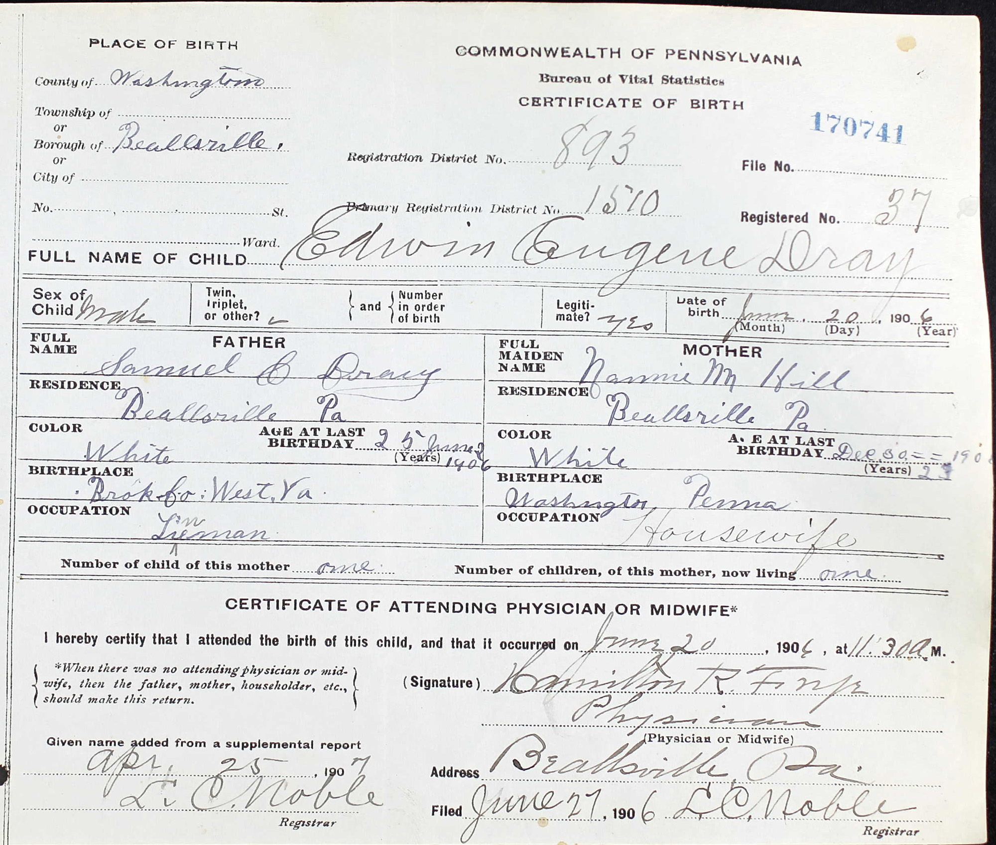 birth certificate